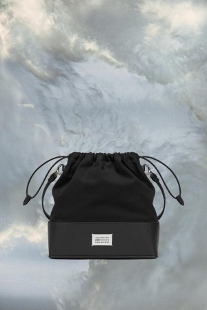 Maison Margiela 5AC Daily Drawstring Backpack Medium Black | UK_MM19759