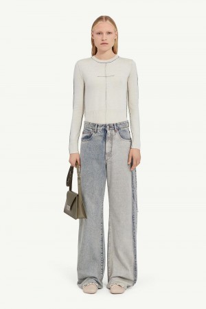 Maison Margiela 5-pocket Denim Trousers Grey | UK_MM98909
