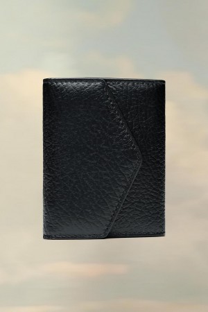 Maison Margiela Accordion Fold Leather Wallet Black | UK_MM71696