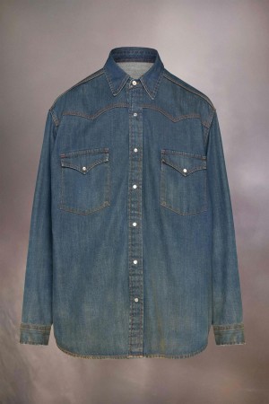 Maison Margiela Americana Wash Shirt Blue | UK_MM83644
