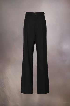 Maison Margiela Barathea Wool Trousers Black | UK_MM35795