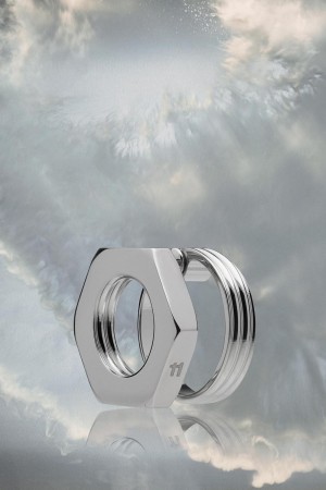 Maison Margiela Bolt And Nut Cut-out Earring Silver | UK_MM89793