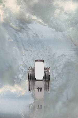 Maison Margiela Bolt And Nut Ridged Earring Silver | UK_MM17014