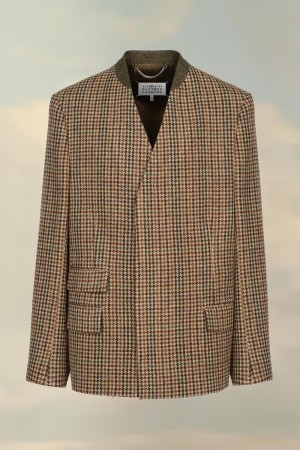 Maison Margiela Check Blazer Brown | UK_MM64116