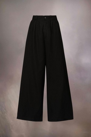 Maison Margiela Cotton Linen Canvas Trousers Black | UK_MM21386