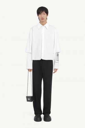 Maison Margiela Cotton Long-sleeved T-shirt White | UK_MM99353