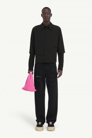 Maison Margiela Cotton Long-sleeved T-shirt Black | UK_MM45960