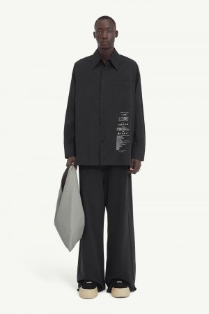 Maison Margiela Cotton Poplin Shirt Black | UK_MM26071