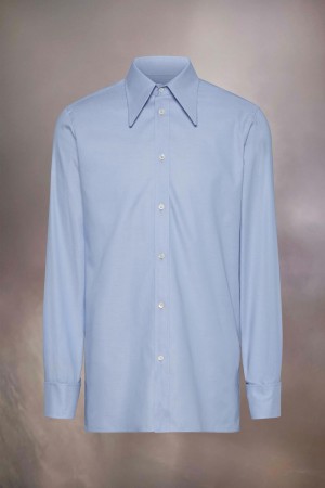 Maison Margiela Cotton Poplin Shirt Blue | UK_MM23026