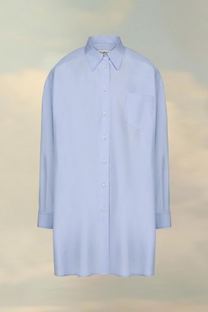 Maison Margiela Cotton Poplin Shirt Blue | UK_MM40683