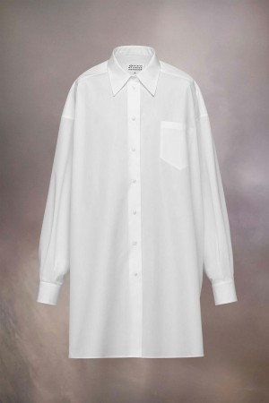 Maison Margiela Cotton Poplin Shirt Dress White | UK_MM90328