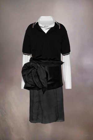 Maison Margiela DéCortiqué Midi Dress Black / White | UK_MM84263