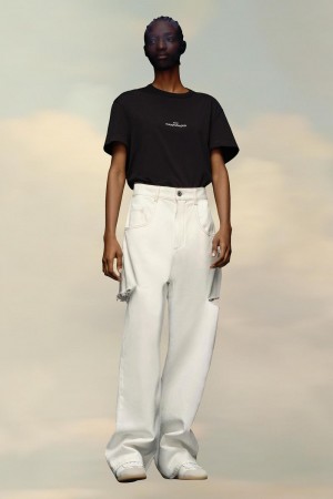 Maison Margiela Denim Jeans With Slash Details White | UK_MM45401