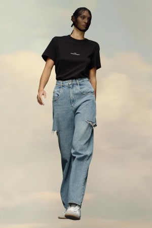 Maison Margiela Denim Jeans With Slash Details Blue | UK_MM30217
