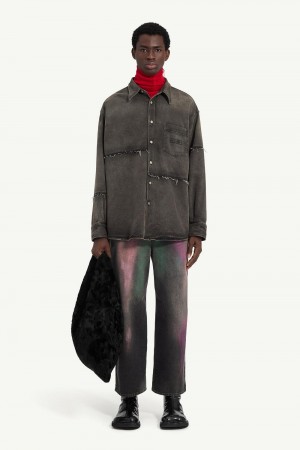 Maison Margiela Denim Shirt Dark Grey | UK_MM53729