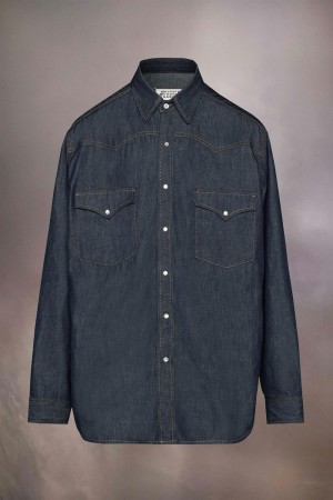 Maison Margiela Denim Shirt Dark Grey | UK_MM54215