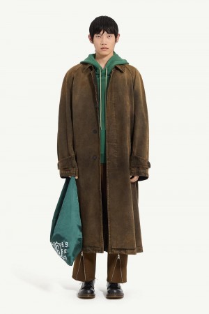 Maison Margiela Denim Trench Coat Brown | UK_MM37322