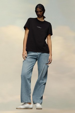 Maison Margiela Distorted Logo T-shirt Black | UK_MM74933