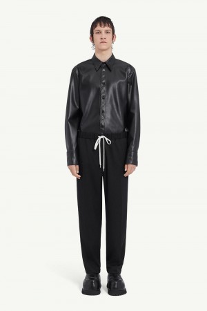 Maison Margiela Drawstring Tailored Trousers Black | UK_MM75871