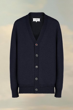 Maison Margiela Elbow Patch Cardigan Navy | UK_MM33212
