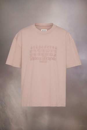 Maison Margiela Embroidered Logo T-shirt Coral | UK_MM42810