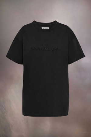 Maison Margiela Embroidered Logo T-shirt Black | UK_MM92014