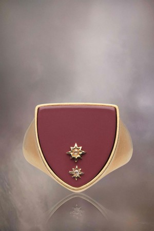 Maison Margiela Enamel Signet Ring Red Gold | UK_MM59822