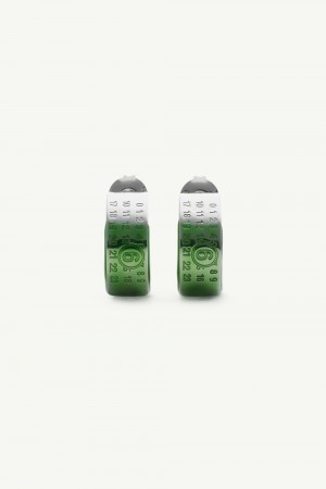 Maison Margiela Engraved Numeric Signature Earrings Green | UK_MM17654