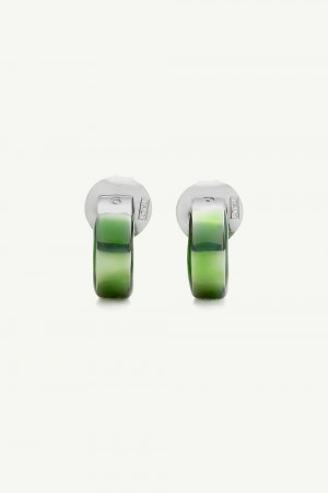 Maison Margiela Engraved Numeric Signature Earrings Green | UK_MM65257