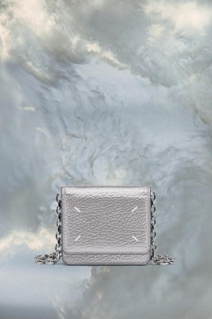 Maison Margiela Four Stitches Chain Wallet Small Grey | UK_MM82897