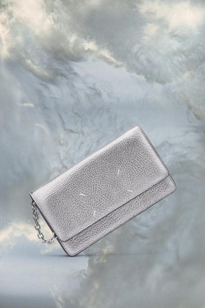 Maison Margiela Four Stitches Chain Wallet Grey | UK_MM78699