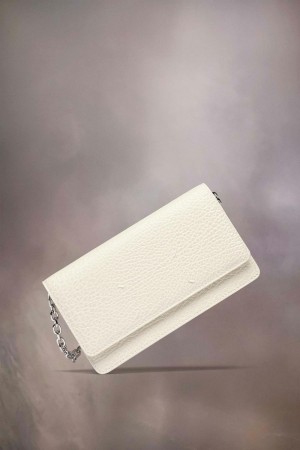 Maison Margiela Four Stitches Chain Wallet White | UK_MM49566