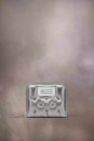 Maison Margiela Glam Slam Embroidered Wallet Silver | UK_MM59288