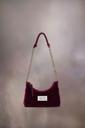 Maison Margiela Glam Slam Hobo Micro Velvet Red | UK_MM12040