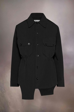 Maison Margiela Hard Nylon Shirt Black | UK_MM37018