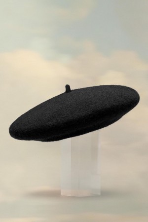 Maison Margiela Heavy Wool Beret Black | UK_MM37635