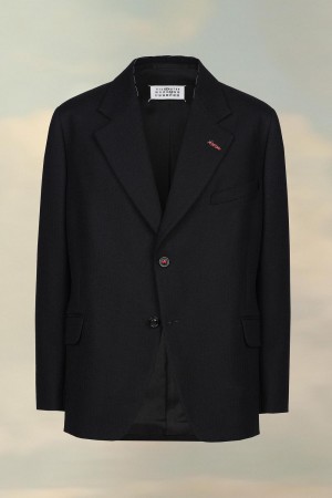 Maison Margiela Herringbone Wool Jacket Black | UK_MM55062
