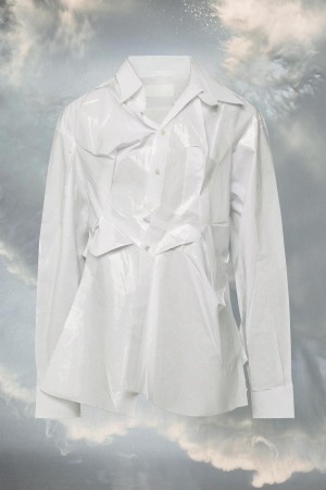 Maison Margiela High-shine Cotton Poplin Shirt White | UK_MM67558