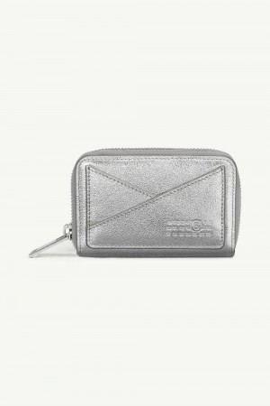 Maison Margiela Japanese 6 Zip Around Wallet Silver | UK_MM82004