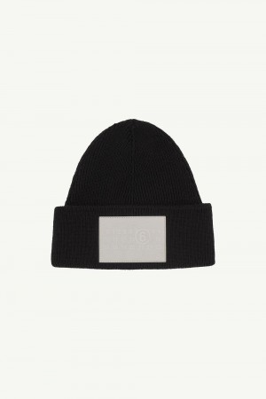 Maison Margiela Knitted Beanie Black Grey | UK_MM62058
