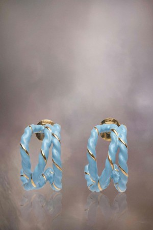Maison Margiela Laces Earrings Blue | UK_MM17602