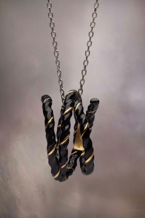 Maison Margiela Laces Necklace Black | UK_MM72085
