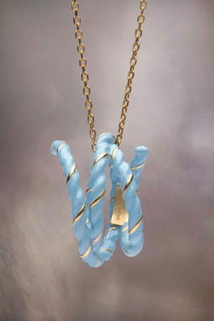 Maison Margiela Laces Necklace Blue | UK_MM16243