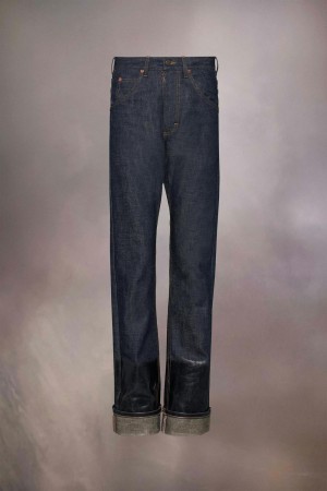 Maison Margiela Lacquered Turn-up Jeans Grey | UK_MM21811