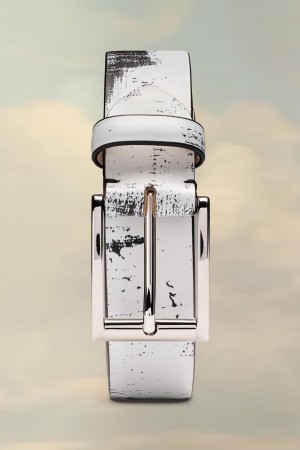 Maison Margiela Leather Belt Silver | UK_MM75003