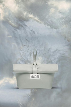 Maison Margiela Leather Clutch Light Blue | UK_MM53627
