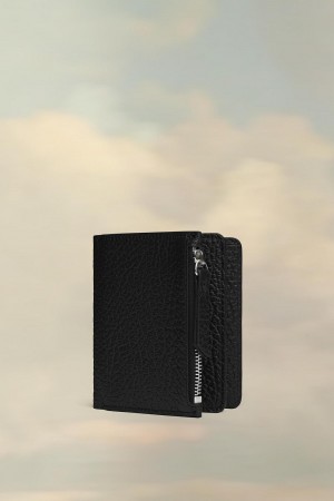 Maison Margiela Leather Flap Wallet Black | UK_MM69327