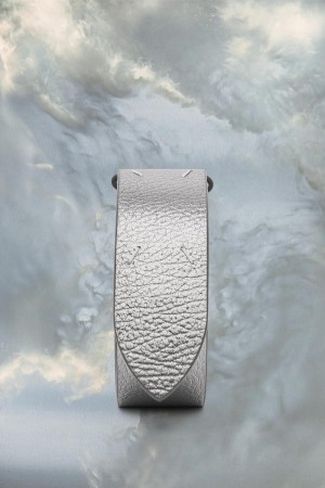 Maison Margiela Metallic Leather Belt Silver | UK_MM80606