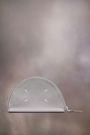 Maison Margiela Micro Half Moon Pouch Silver | UK_MM96804