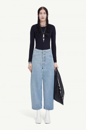 Maison Margiela Mid-rise Cropped Jeans Light Blue | UK_MM38507